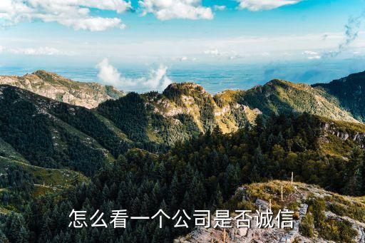 怎么看一个公司是否诚信