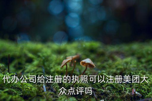 代办公司给注册的执照可以注册美团大众点评吗