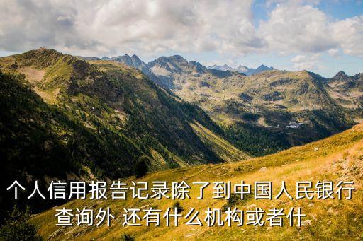 个人信用报告记录除了到中国人民银行查询外 还有什么机构或者什