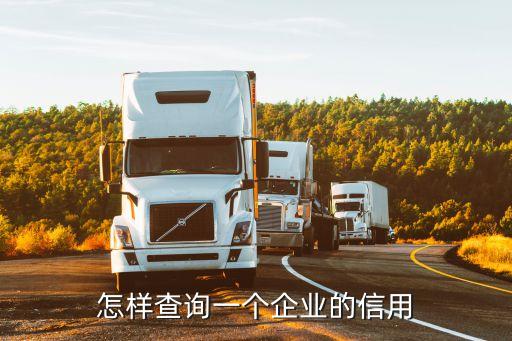 怎样查询一个企业的信用