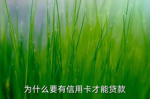 为什么要有信用卡才能贷款