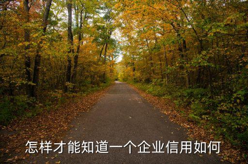 怎样才能知道一个企业信用如何