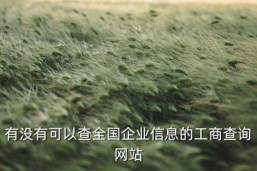 有没有可以查全国企业信息的工商查询网站