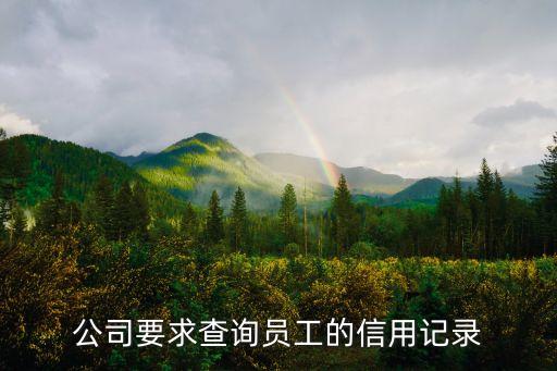 单位要个人征信报告合法吗，公司要求查询员工的信用记录