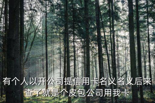 有个人以开公司提信用卡名义名义后来查了就是个皮包公司用我卡
