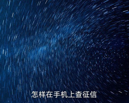 怎样在手机上查征信