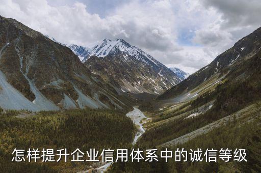怎样提升企业信用体系中的诚信等级