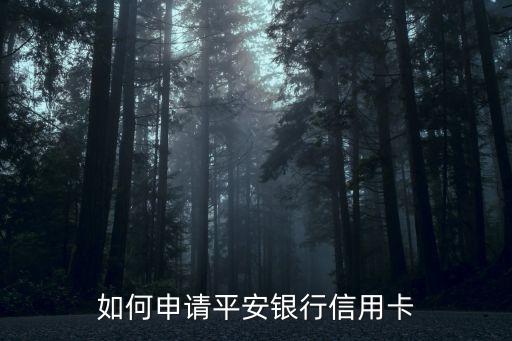 平安公司信用卡怎么办理，平安信用卡如何申请