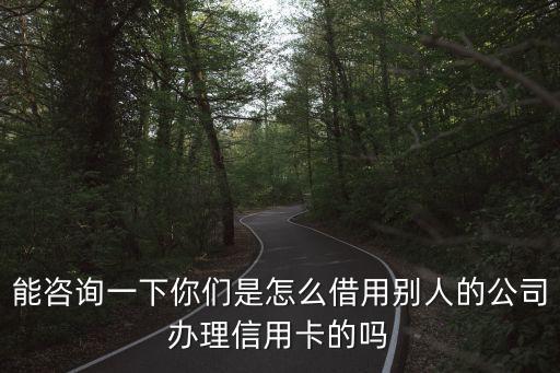 能咨询一下你们是怎么借用别人的公司办理信用卡的吗