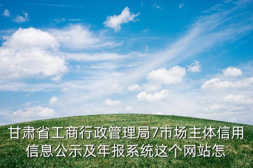 甘肃省工商行政管理局7市场主体信用信息公示及年报系统这个网站怎
