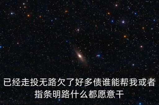 已经走投无路欠了好多债谁能帮我或者指条明路什么都愿意干