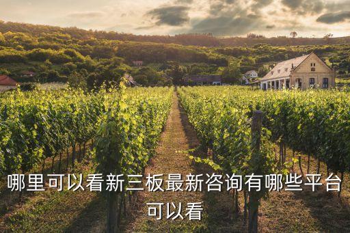 哪里可以看新三板最新咨询有哪些平台可以看