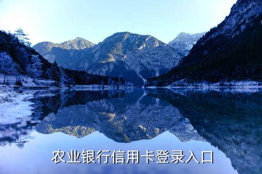 农业银行信用卡登录入口