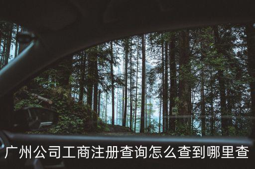 广州市工商营业执照查询，广州公司工商注册查询怎么查到哪里查