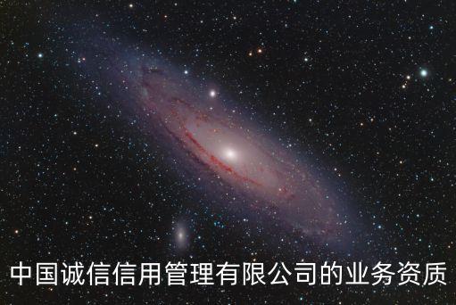 中国诚信信用管理有限公司的业务资质