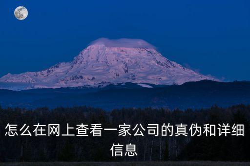 怎么在网上查看一家公司的真伪和详细信息