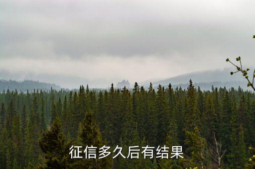 征信多久后有结果