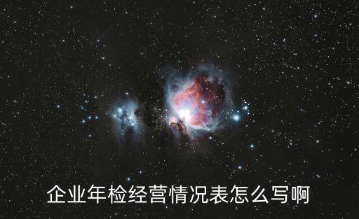 企业年检经营情况表怎么写啊