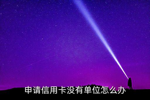 申请信用卡没有单位怎么办