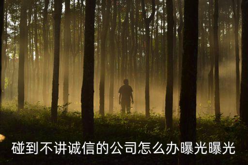 碰到不讲信用的公司怎么治，公司不守信用怎么办