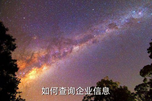 如何查询企业信息