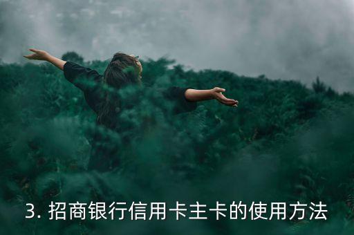 招商信用卡的主卡，招商银行信用卡主卡申请指南
