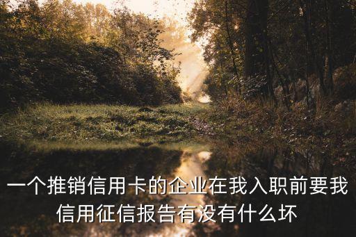 一个推销信用卡的企业在我入职前要我信用征信报告有没有什么坏