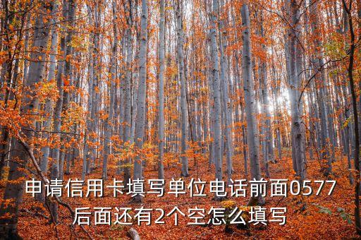 申请信用卡填写单位电话前面0577后面还有2个空怎么填写