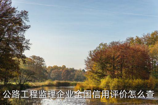 公路工程监理企业全国信用评价怎么查