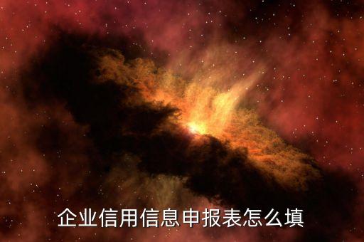 企业信用信息申报表怎么填