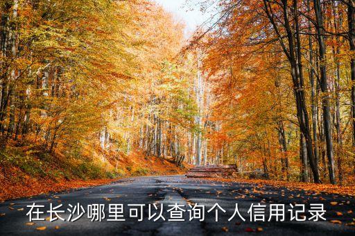 在长沙哪里可以查询个人信用记录