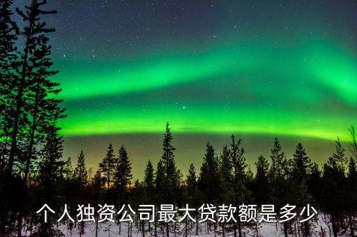 个人独资公司最大贷款额是多少