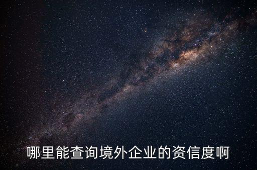 哪里能查询境外企业的资信度啊