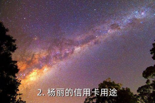 杨丽信用卡，杨丽的信用卡使用情况