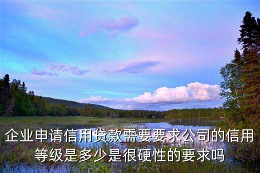 企业申请信用贷款需要要求公司的信用等级是多少是很硬性的要求吗