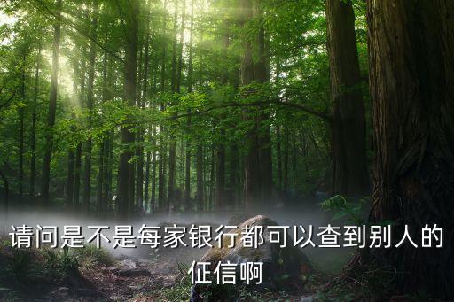 请问是不是每家银行都可以查到别人的佂信啊
