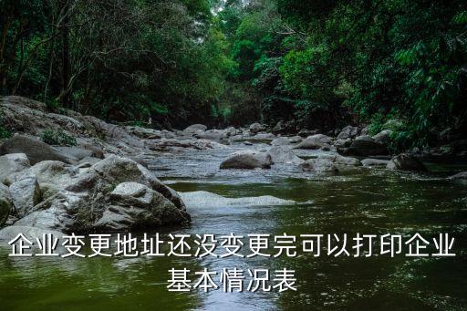 企业变更地址还没变更完可以打印企业基本情况表