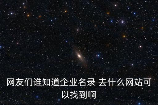 网友们谁知道企业名录 去什么网站可以找到啊