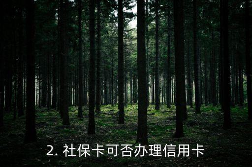 有社保卡办信用卡吗，社保卡可否办理信用卡？