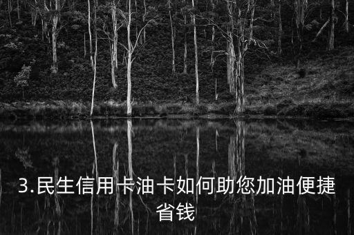 民生信用卡油卡，民生信用卡推出油卡功能，助您加油便捷省钱