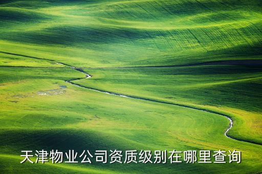 天津物业公司资质级别在哪里查询