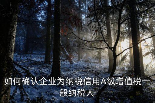 怎么查看公司纳税信用等级，如何确认企业为纳税信用A级增值税一般纳税人