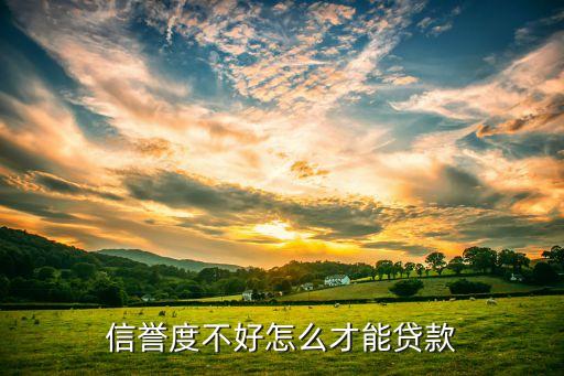 信誉度不好怎么才能贷款