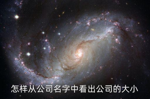 怎样从公司名字中看出公司的大小