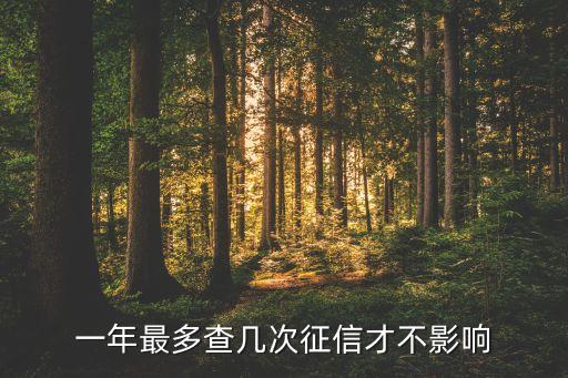 一年最多查几次征信才不影响