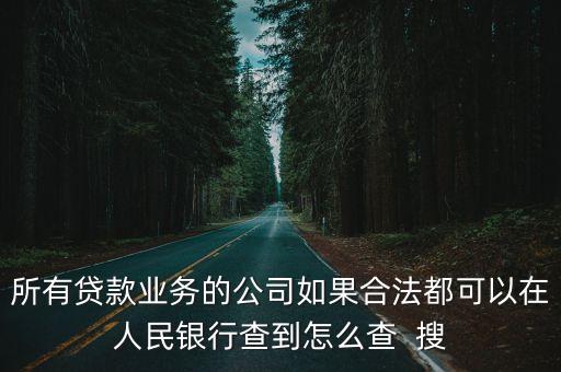所有贷款业务的公司如果合法都可以在人民银行查到怎么查  搜