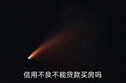 信用不良不能贷款买房吗