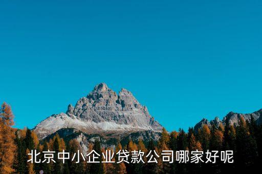 北京中小企业贷款公司哪家好呢