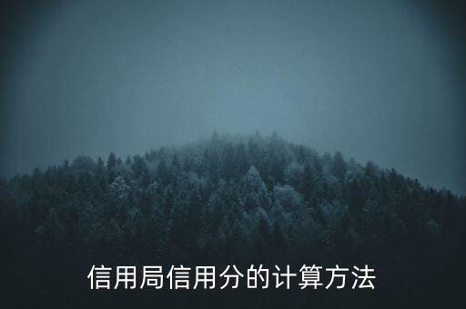 企业信用份如何计算器，信用局信用分的计算方法