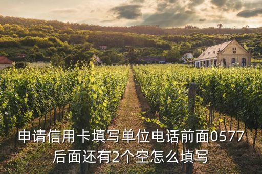 申请信用卡公司电话怎么填，申请信用卡填写单位电话前面0577后面还有2个空怎么填写